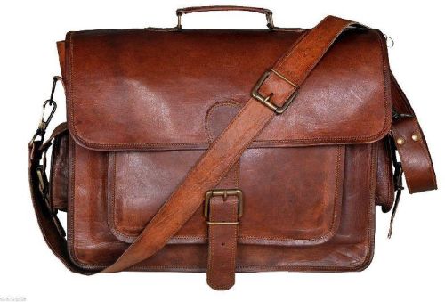 Leather Single Pocket Laptop Bag, For Messenger, Size : 17', 18', Custom