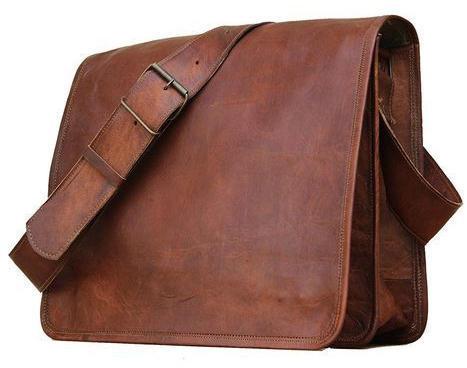 Office Leather Side Bags, Color : Brown