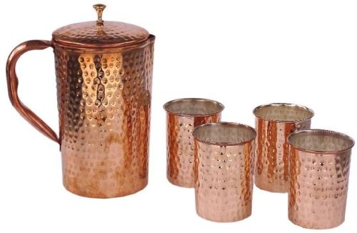 Copper Jug & Glass Set, For Water Storage, Feature : Crack Proof, Durable, Eco Friendly, Fine Finish