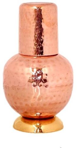 Cooper Copper Surahi Glass Set, For Home Use, Hotels, Restaurant, Feature : Durable, Dust Proof, Heat Resistant