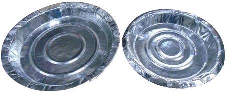 Round Silver Disposable Paper Plates, For Event Party Supplies, Utility Dishes