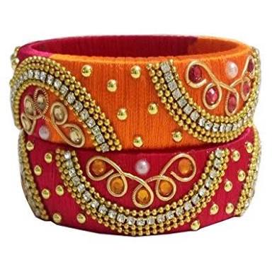 Red Silk Thread Bangle (2 Cm) Width