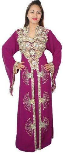 Georgette Pakistani Kaftan Robe, Technics : Handwork