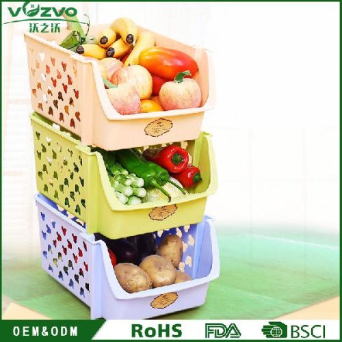 PP plastic Vegetable Stackable Basket Rack, Brand Name : VOZVO