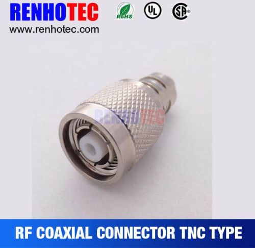 Zinc alloy Crimp Type TNC Male Connector, Packaging Type : Silver
