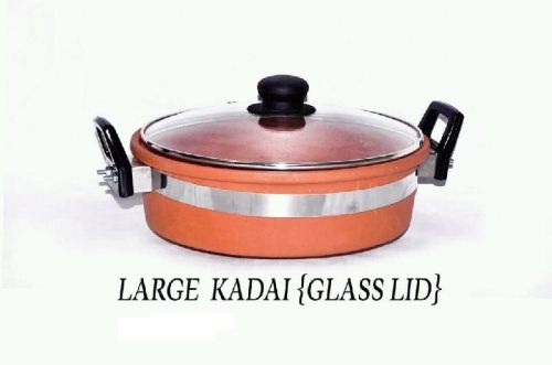 Terracotta Large Kadai Glass Lid, For Cookware, Packaging Type : Cartoon Box