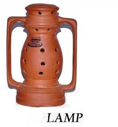 Clay Non Polished Terracotta Lamp, For Home, Office, Reception