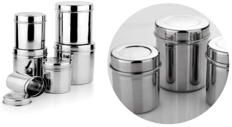 Stainless Steel Jar Set, Size : 10 X 18