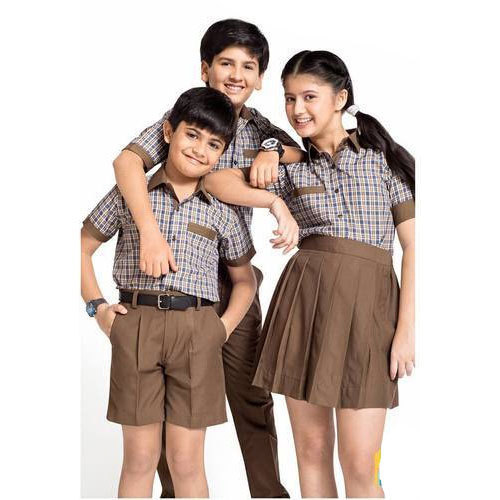 Cotton School Uniform, Size : Large, Medium