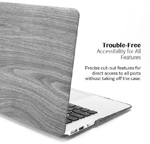 Gray Wood Grain Pattern Laptop PC Case