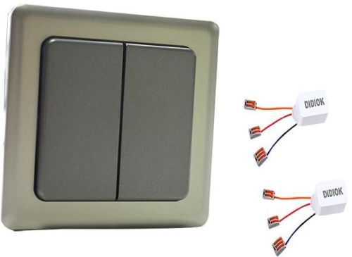 Double LED Coloured Dimmer Light Switch, Packaging Type : biack