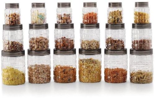 Cello Checkers Plastic PET Canister Set, For Storage, Food Container Feature : Air Tight