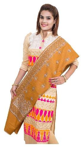 Hassan Libaas Rasmalai Buti Design Shawl, Color : Mustard