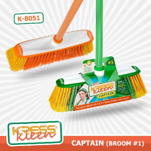 KRESS Kleen CAPTAIN Indoor Broom, Handle Material : Steel