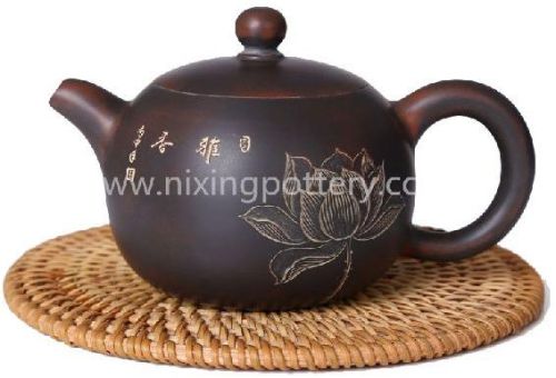 Round Purple Clay Teapot Nixing Pottery Pot