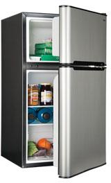 Polished Stainless Steel single door refrigerator