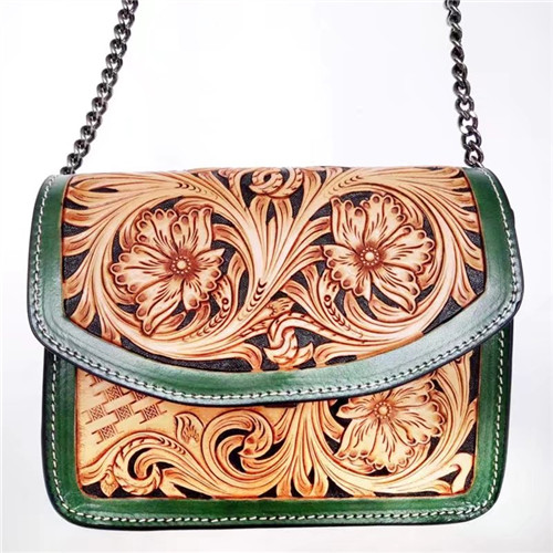 Hand Engraving Genuine Leather Bag, Brand Name : GoMart