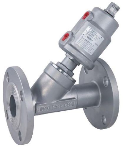 Stainless steel Flanged Pneumatic Angle Seat Valve