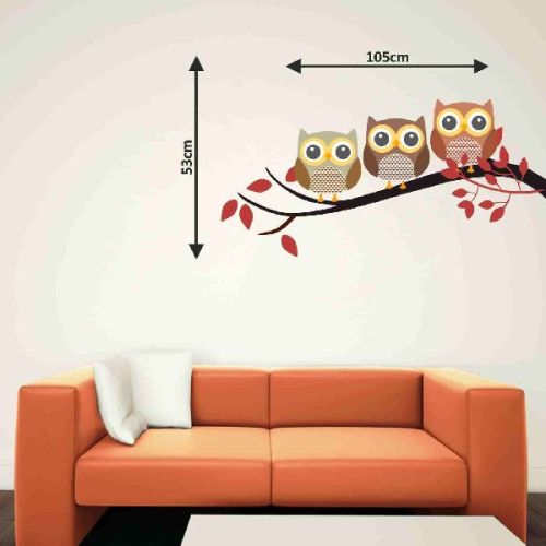 Decor Kafe Owl On Branch Wall Sticker