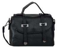 VAB255 Black PU Sling Bags, Closure Type : ZIP