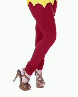 Cotton Lycra Churidar Maroon Leggings, Size : XL, XXL