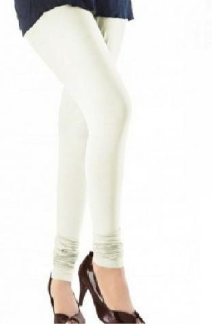 Cotton Lycra Churidar Off White Leggings, Size : M, XL, XXL