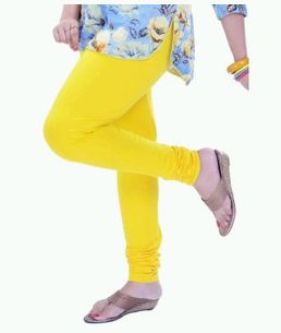 Cotton Lycra Churidar Yellow Leggings, Size : M, XL, XXL