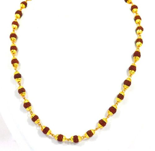 Golden Cap Beads Rudraksha Mala, Gender : Unisex