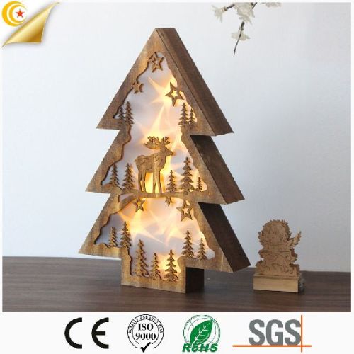 Battery Operated Wooden Pine Tree Light Christmas Lighting