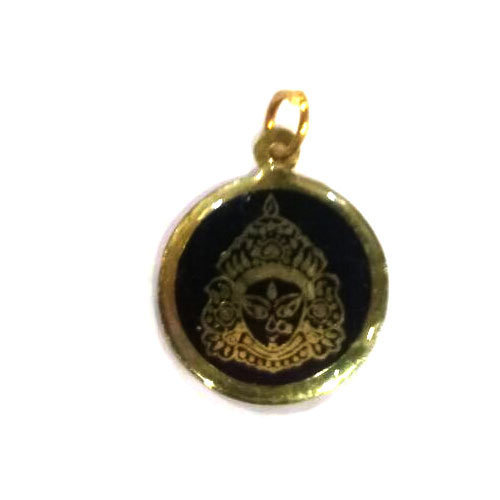 Brass Yantra Black Round Locket