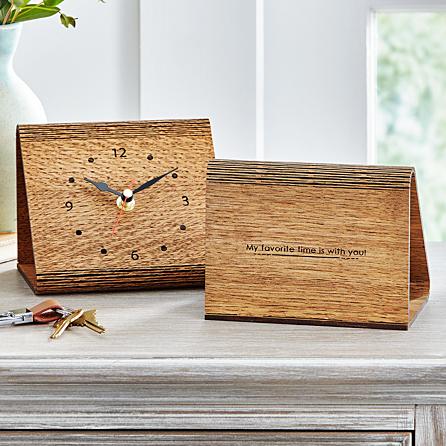 Hidden Message Wood Hinge Clock