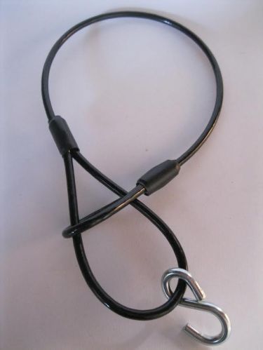 Cbl Seat Lock HD BK + S Hook