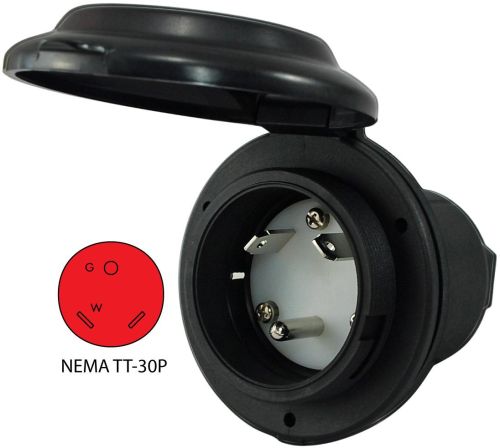 Detachable Contoured Power Inlet, Packaging Type : Black