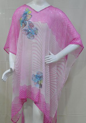 Chiffon Ladies Kaftans, Design : Plain, Printed
