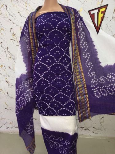 Cotton Bandhani Fancy Dress Material, For Making Textile Garments, Pattern : Printed