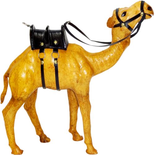 Leather Animal Camel Standing Statue - 3073