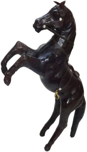 3051 Leather Animal Horse Jumping Statues