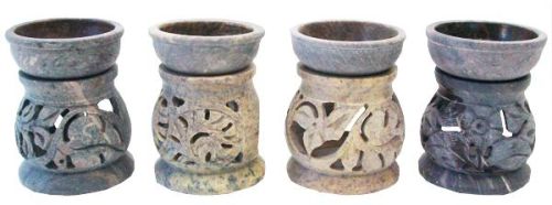 Soap Stone Aroma Lamp Set Of 4 - 9601