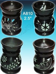 Soap Stone Aroma Lamp Set Of 4 - A-810