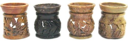 Soap Stone Aroma Lamp Set Of 4 - A673