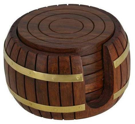 Wooden Round Tea Coasters Set, For Home