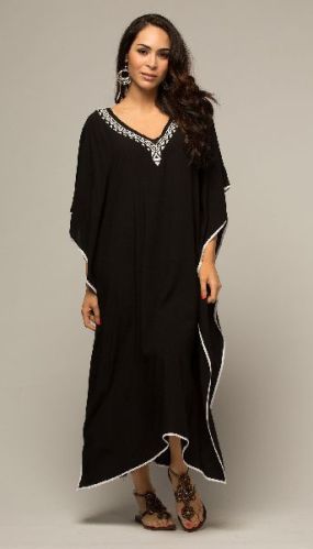 Cotton Kaftan, Pattern : Plain, Embroiderd