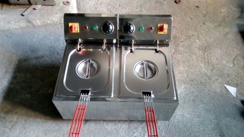 Rectangle Stainless Steel Dual Deep Fryer, Voltage : 220 - 240 V, 50 - 60 Hz