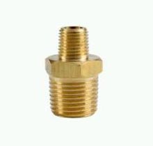 Hexagonal Polished Brass Hex Reducing Nipple