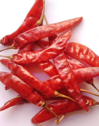 Dry red chilly, Length : 5 to 8 cm without stem