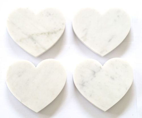 Heart Shape Marble Coasters, For Tableware, Feature : Fine Finishing, Unbreakable Nature