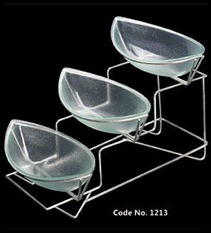 Catering Display Bowl Set With Stand, Feature : Stunning Designs, Impressive Finish, Rigid Construction