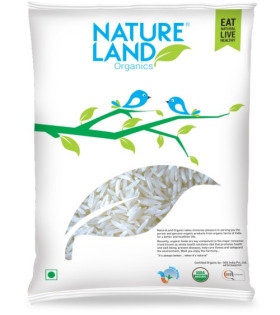 Nature Land Organic Premium Basmati Rice, For Cooking, Variety : Medium Grain