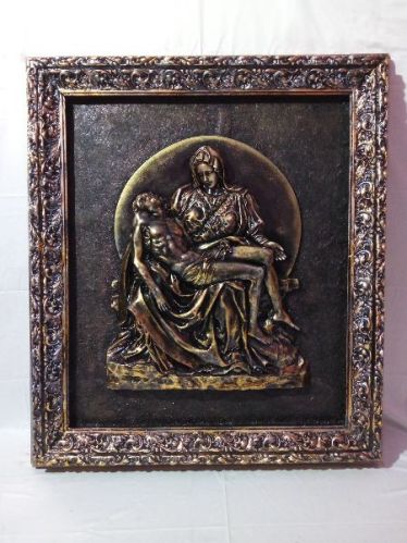 Pieta MN Brass Statue With Frame, Style : 3D