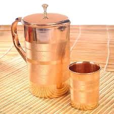 Copper Plain Jug & Glass Set